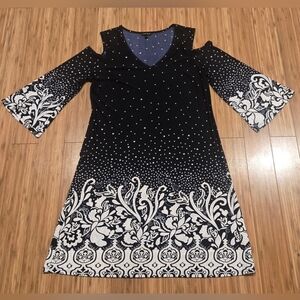 NWOT Sami & Jo Textured Black and White Floral Dress
